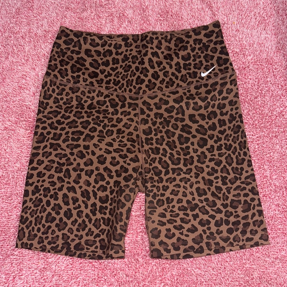 Nike leopard biker shorts.